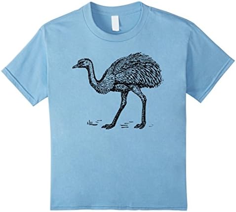 Kids Ostrich Animal Art T-shirt Men Women Boys Girls Youth Child 8 Baby Blue