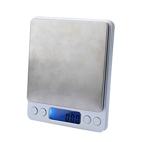 MuLuo WH-I2000 300g/500g x 0.01g 2000g x 0.1g Digital Platform Jewelry Scales High Accuracy Electronic Kitchen Scale with 2 Tray