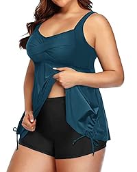 Aqua Eve Women Plus Size Tankini Swimsuit Two Piece