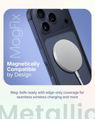 RAEGR Case | Anodized Aluminum Bumper | Compatible with iPhone 17 Pro Max (2025) | Supports Magnetic Wireless Charging | Edge Armor Protective Minimal Case - Dark Blue RG10620