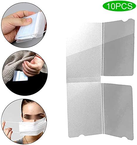 Gmadostoe Masks Storage Clip, Medical Beauty Dust Mask Storage Box, Foldable and Portable, Environmental Protection, Easy to Clean, Mask Storage Bag, 10 Pcs