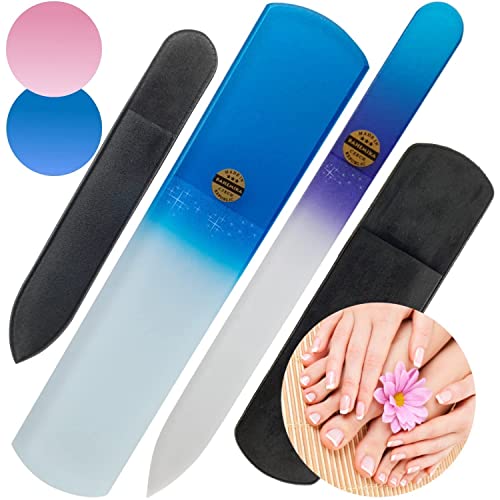 Glass Nail File with Velvet Case Glass Foot File Hand Callus Remover
