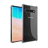 amCase Samsung Galaxy S10 Plus Case-Shock Absorbing TPU Bumper Frame and Reinforced Corner Protection-Hybrid Rigid Back Plate for Galaxy S10 Plus (2019) - Clear