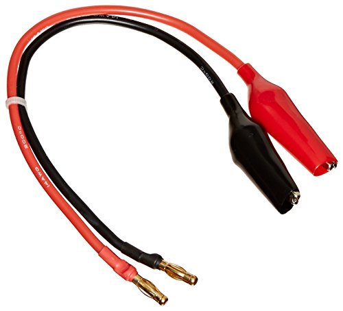 Graupner Small Alligator Clip to 4mm Gold Male Connector Charge Cable