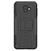 Galaxy J4 Plus Case,Galaxy J6 Plus Case,PUSHIMEI with Kickstand Hard PC Back Cover Soft TPU Dual Layer Protection Phone Case Cover for Samsung Galaxy J4 Prime/J4 Core/J6 Prime(Black Kickstand case)