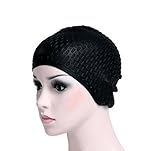 Swim Cap, Hicool High-Quality Water-drop Series Waterproof Earmuffs Silicone Swim Cap For Men And Women