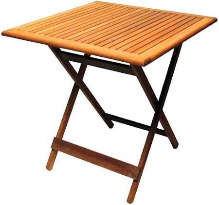 Amazon Com Arboria 88031841 Idlewild Outdoor Wood Take Five Folding Cafe Table Patio Dining Tables Garden Outdoor