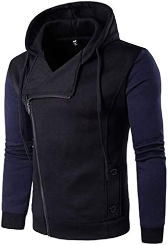 Richard Nguyen Autumn Winter Oblique Zipper Casual Slim Long Sleeve Hiphop Assassin Creed Hoodies Sweatshirt Black Xl