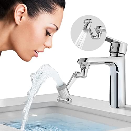 1080° Swivel FaucetExtender Universal SinkWaterAerator 2 Mode Splash Filter Extension