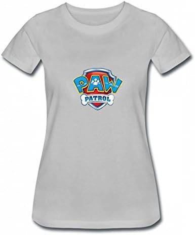OJZAQ PAW Logo Patrol Tshirt Printed Cotton T-Shirts Tops Logo Womens Tee Gray