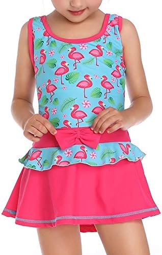Sexybody Kid Girl's Pleated Swimdress Swimwear One Piece Tank Top Swimsuit Skirt Children Swimwear