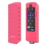 MoKo Protective Case Replacement for Roku Express/Streaming Stick Remote, Non-Slip Silicone Cover Fit Roku Express(3900)/Express+(3910), Streaming Stick(3800)/Stick+(3810) Remote - Fluorescent Pink