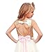 Summer Dresses Girls Sequins Lace Holiday Tutu Sleeveless Bare Back Mini Party Dress for Little Children Girls (Gold/White, Size 4T)