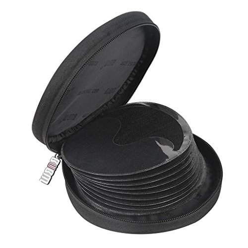 0721H BUBM Portable Round 32 CD Disc Storage Case Bag Heavy Duty CD/DVD Wallet for Car, Home, Office and Travel (Blue)