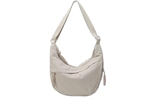 RUNGION Hobo Bag for Women Men Crescent Shoulder Bag Retro Nylon Canvas Crossbody Bag Slouchy Corduroy Dumpling Bag Purse