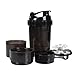 UncleHu Shaker Bottle for Protein Mixes with 22-Ounce Transparent Bottle, Two Storages and One Pill Tray,Free Combination