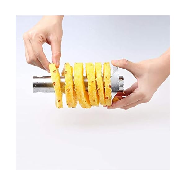 BuyAway Pineapple Corer — 2 in 1 Stainless Steel Pineapple Cutter & Corer Kitchen Tools & Gadgets, Pineapple core Makes Perfect Pineapple Rings and Pineapple Cubes Without a Mess