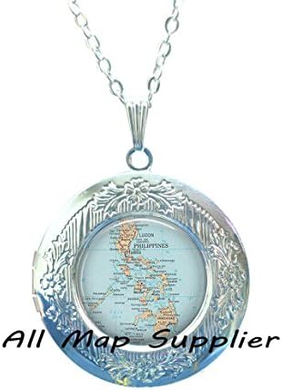 Charming Locket Necklace Philippine Islands map Locket Pendant, Philippines map Locket Necklace, Philippine Locket Necklace, Philippine Locket Pendant map jewelry, A0034