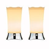 Cordless Battery Operated Lamps for Home Tables Bathroom With Motion Sensor, Small Kitchen Table Lamps, Decorative Night Lights for Bedroom Living Room Hallway, Soft Glow Lamps for Baby Room(set of 2)