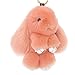 Women Girls Fluffy Rex Rabbit Bunny Fur Doll Key Chain Plush Pendant Keyring Car Handbag Purse Cellphone keyfob