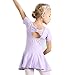 Dance Leotards with Skirts Ballet Clothes Gymnastics Apparel 6T 7T Leotard Childrens Costumes Dresses Toddler Kids Dancing Dress US-XL (Purple,140)
