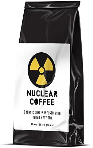 NUCLEAR Coffee - Ground Organic Coffee Infused with Yerba Mate Tea - Strong &amp; Satisfying