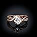 Acefeel Fashion Champagne Gold Plated Cubic Zirconia Promise Engagement Wedding Ring Mother's Day Gift