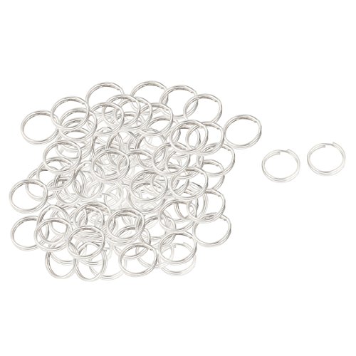uxcell 100Pcs 10mm Outer Diameter Split Key Ring Chain Keyring Keychain Loop