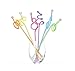 Astra shop 10pcs Random Color Swirl Swizzle Sticks/ Martini Cocktail Picks/ Fancy Bartender Rods/ Milks Coffee Tirrer/ Fun Frozen Drink Stirrers