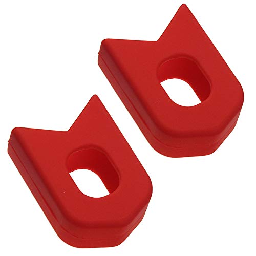 ENLEE Bicycle Crank Protector, MTB Mountain Bike Crankset Caps Protector, DH FR AM XC Bicycle Crank Arm Boots Protective Gear Universal,Red - Thumbnail 3