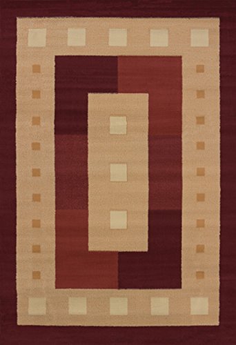 United Weavers of America Time Square Manhattan Rug Collection, 1' 11" by 7' 4", Burgundy