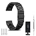 20mm Watch Band, amBand Quick Release Premium Solid Stainless Steel Metal Business Replacement Bracelet Strap for Men's Watch Black