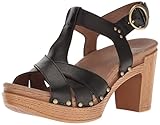 Dansko Women's Daniela Heeled Sandal, Black Full Grain, 38 EU/7.5-8 M US