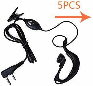 Dimmo Newest 5 Pack Earpiece Headset Mic for Baofeng UV 5R5RA5RA+5RB5RC5RD5RE5RE+ 666s 777s 888s