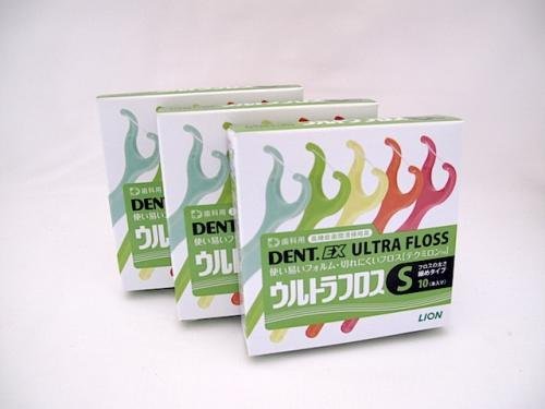 ライオン DENT EX ウルトラフロス 10本入 S (狭い歯間用) (3箱)商品画像