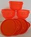Tupperware Ideal Little Bowl Set of 4 in Green, Red, Blue and Yellow