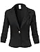 Luna Flower Women's 3/4 Shirring Sleeve One Button Comfortable Blazer (GBLW007)