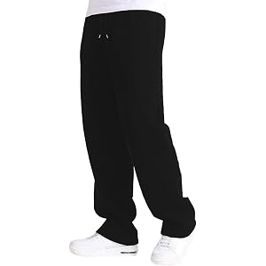 CSVBVSQ Boys Baggy Sweatpants Straight Wide Leg Joggers Drawstring Waisted Sweat Pants with Pockets Size 5-16 Years
