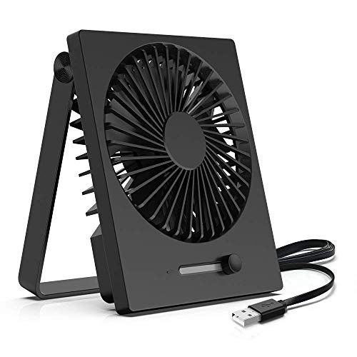 KopBeau Desk Fan, Personal USB Small Cooling Folding Table Fan, Stepless Speeds, Slim Design & 180 Degree Adjustment, DC Motor, Quiet for Home&Office, Black … - Thumbnail 7