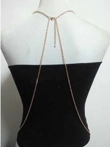 JOVANA Women Bikini Beach Cross Crossover Harness Necklace Waist Belt Belly Body Chain - Thumbnail 2