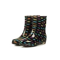 Fashion Waterproof Women Rain Boot Female Boots Rubber Stretch Shoes,Blue,6.5