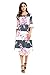 Annflat Women's Floral Print Crewneck Short Sleeve Cocktail Party Dress XX-Large Grey