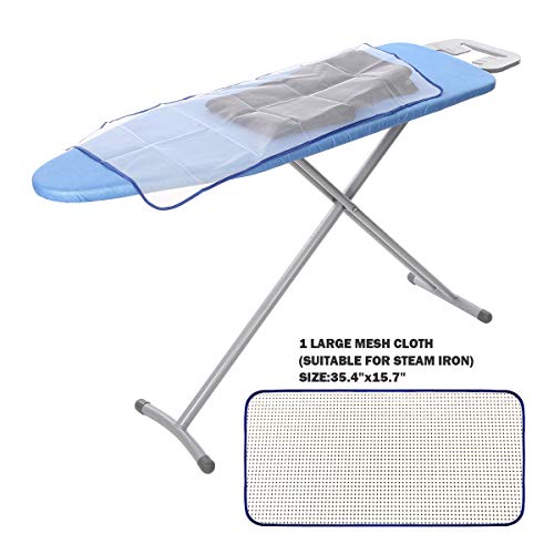 Ironing Board Cover and Pad Standard Size 15" x 54",Elastic Edges and 4 Adjustable Fasteners Make 3 Layer Padded Ironing Board Cover Surface Smoother,1 Large Protective Scorch Mesh Cloth - Thumbnail 3