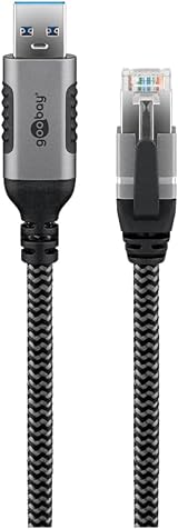 Goobay 70699 USB-A to RJ45 Ethernet Cable 1 Gbps 1 Meter Wired Network view 2