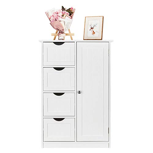Pongwitshop Bathroom Floor Cabinet Storage Organizer With 4