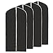 EZOWare (Set of 4 60 inch Garment Bag, Black Foldable Breathable Garment Suit Dress Jacket Coat Shirt Dust Cover Travel Bag