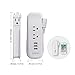 Travel Power Strip with USB - NTONPOWER 2 Outlets 3 USB Portable Desktop Charging Station, 15 inches Wrapped Short Extension Cord for Hotels, Cruise, Nightstand, Airports, Conference Room - White