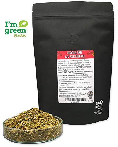 Mate de la Muerte. Mate Tee mit Guarana und Colanuss | Koffeinhaltig | Natürlicher Energy Booster | Auch für Eistee… – Bild 6