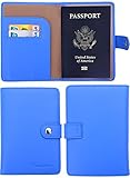 Travelambo RFID Blocking Leather Passport Holder Wallet Cover Case Wing Pocket 7 Colors