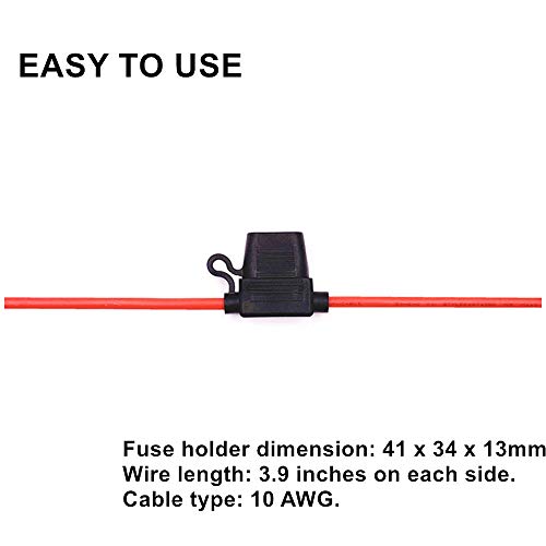 Inline Fuse Holder 10 AWG, 10 Gauge Fuse Holder, Waterproof Pigtail
